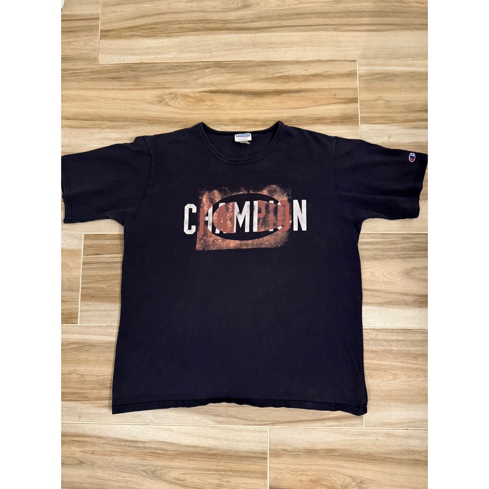 Champion Mens 2XL T-Shirt Navy Blue Distressed It‎ Takes A Little More Tee
